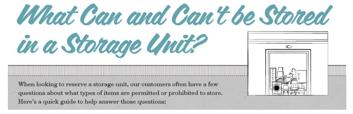 What Can and Can't be Storage in a Storage Unit by Bargain Storage