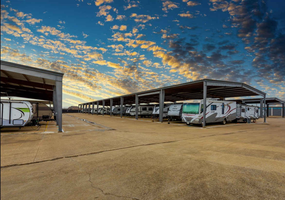 New Covered RV and Boat Spaces with Electrical Charge Plugins at Wylie Bargain Storage