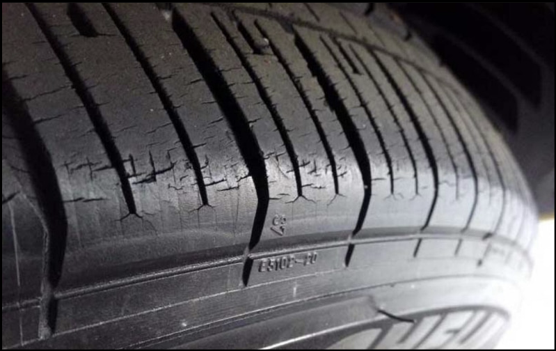 Dry Rot on a Tire that was not Properly Stored