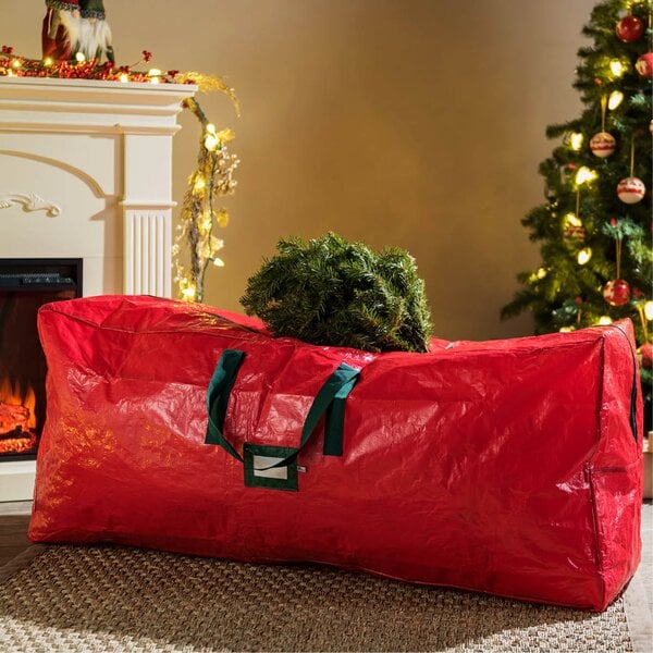 A Christmas tree bag is a good idea for large heavy tree storage
