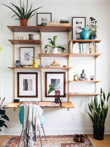 Wall-mounted shelving systems you can DIY to make a small space seem big