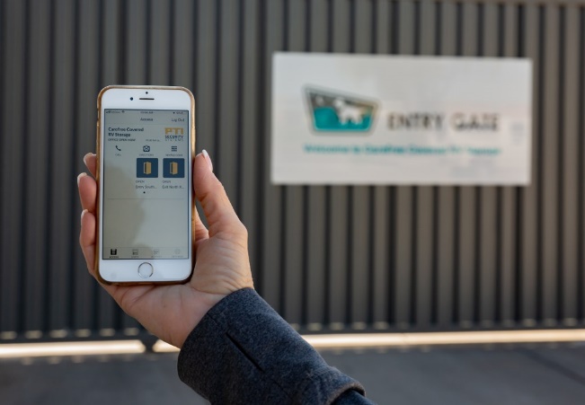 Open the gates to your Carefree RV Storage facility with your phone