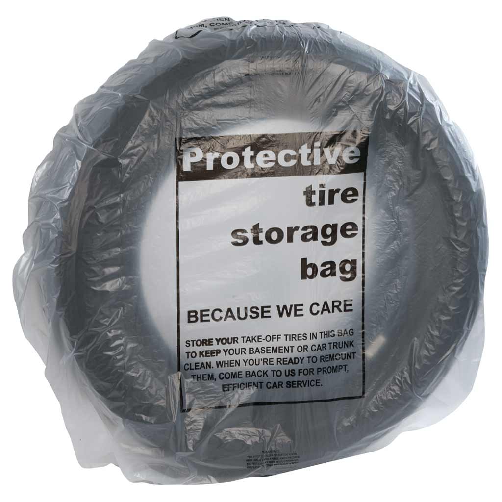 Consider using a plastic tire storage bag