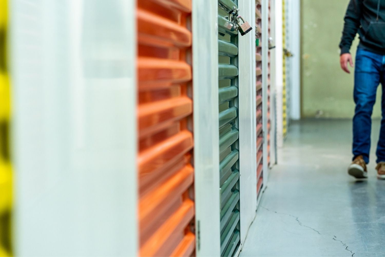 A row of storage units