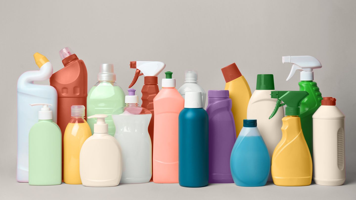 A group of cleaning products