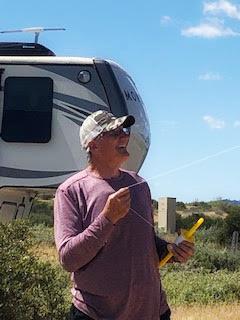 Tom Seibolt flies kite on RV trip