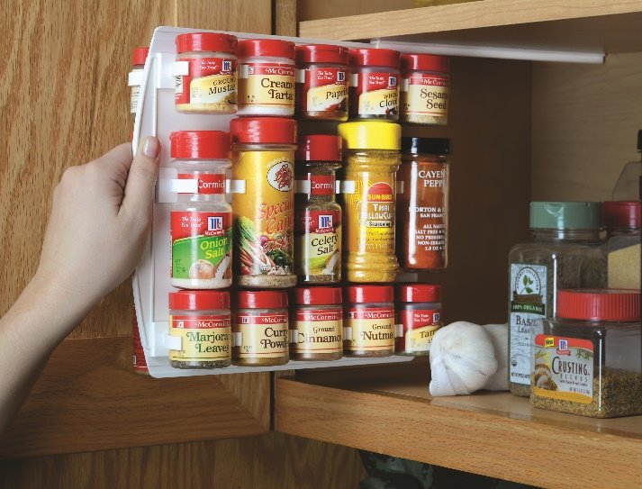 vertical spice rack maximizing storage space