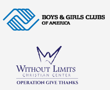 Boys and Girls Club of America and Without Limits Christian Center Operation Give Thanks Logos